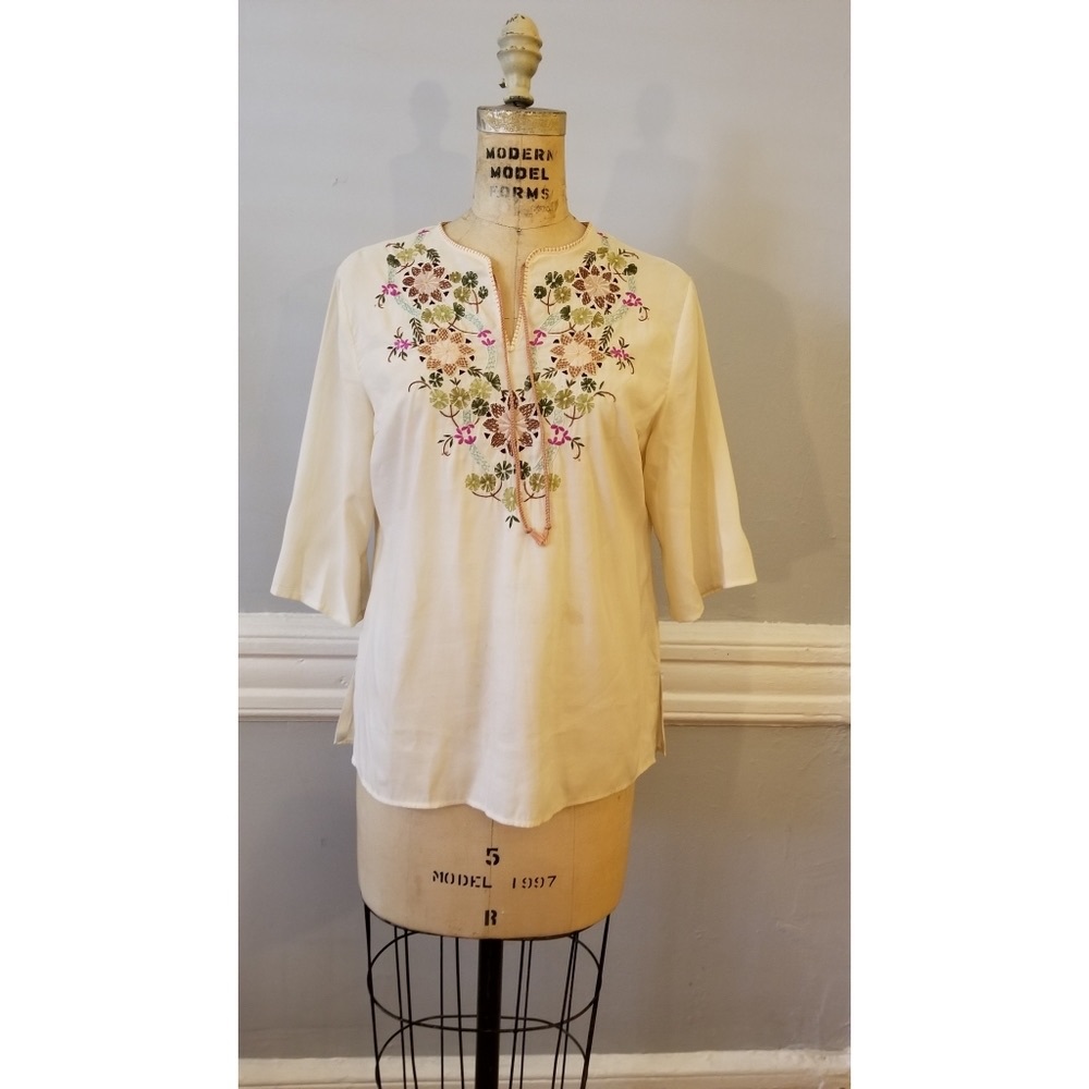 Silk 1970’s Hand Embroidered Tunic